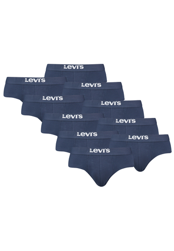 Levis Solid Basic Herren Slips Unterw�sche aus Bio-Baumwolle im 10er Pack 