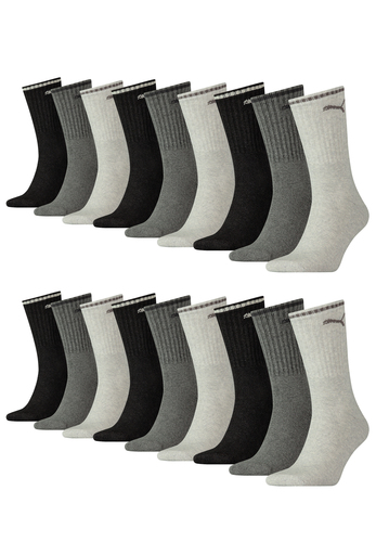 Puma Sportsocken Tennissocken Crew Socken Stripe Tennis Socken Unisex 18 Paar 