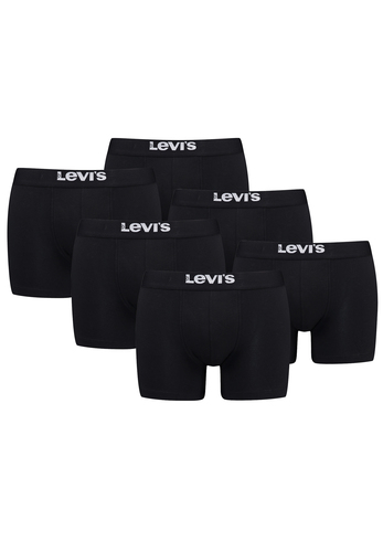 Levis Herren Levis Mens Solid Basic Boxers (6 Pack) Boxer Shorts 