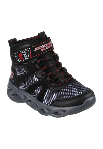 Skechers S Lights Twisted Brights ZERRIX Jungen Stiefel  LED 400145L schwarz rot 