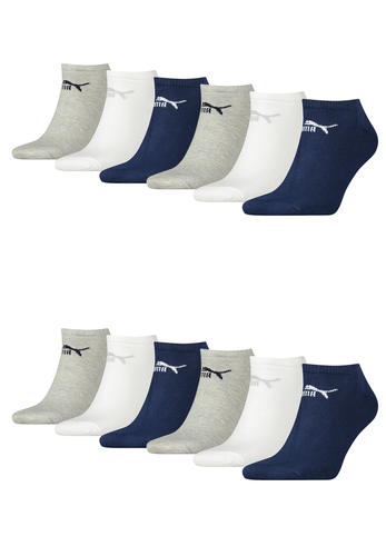 Puma Unisex Sneaker Socken im Retro Design kn�chelhoch f�r Damen Herren 12er Pack 
