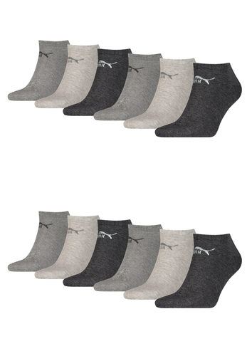 Puma Unisex Sneaker Socken im Retro Design kn�chelhoch f�r Damen Herren 12er Pack 