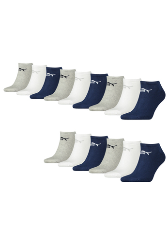 Puma Unisex Sneaker Socken im Retro Design kn�chelhoch f�r Damen Herren 15er Pack 