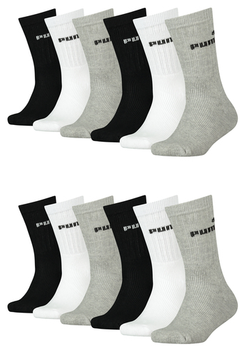 Puma Tennissocken Crew Kinder Tennis Socken Sportsocken Unisex f�r M�dchen und Jungen 12 Paar 