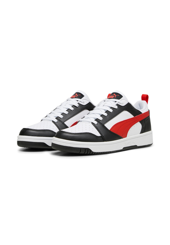 Puma Rebound v6 Low Herren Sneaker Sportschuh 392328 04 weiss schwarz rot 