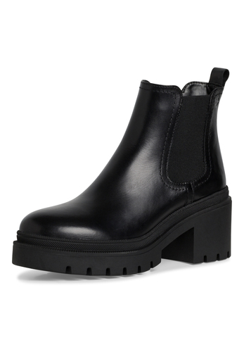 Tamaris Damen Chelsea Boot Lederstiefel Stiefelette Frauen Leder M2545941 schwarz