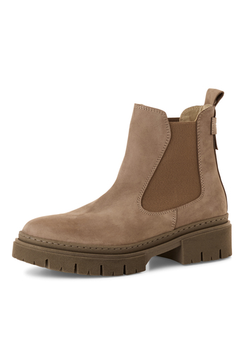 Tamaris Damen Chelsea Boot Lederstiefel Stiefelette Frauen Leder M2590243 braun