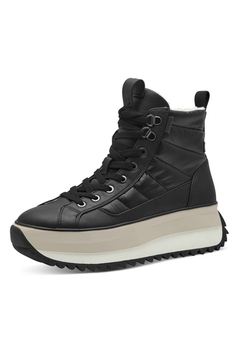 Tamaris Damen Stiefelette gef�ttert 1-26257-43 Stiefel Warmfutter schwarz vegan  