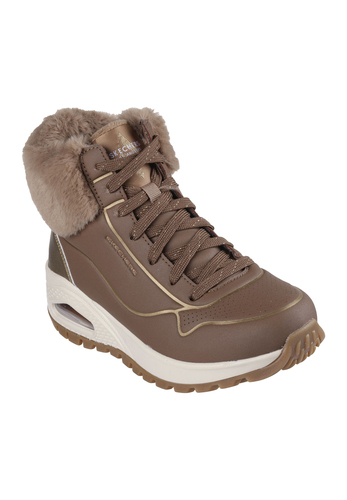 Skechers Damen UNO RUGGED FALL SHIMMER Sneaker Winterstiefel 167993 TPGD taupe 