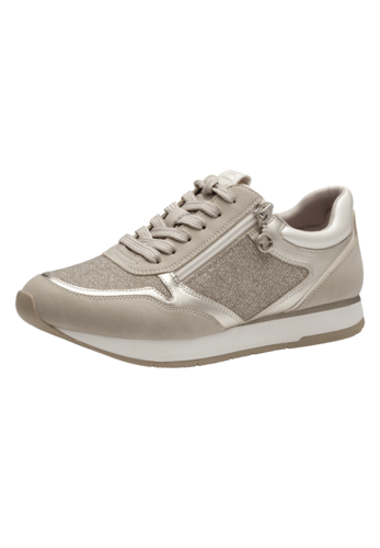 Tamaris Sneaker 1-23603-42 430 Low Top Damen Frauen Vegan M2363341 Beige Glitzer 