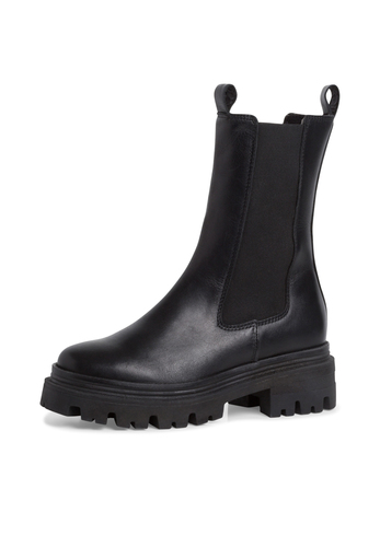 Tamaris Damen Leder Stiefel 1-25498-41 003 warm gef�ttert schwarz