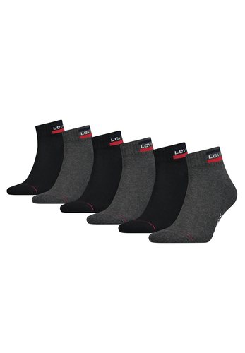 6 Paar Levis Mid Cut SPRTWR LOGO Unisex Quarter Socken Str�mpfe 701220482 