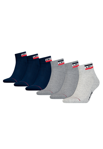 6 Paar Levis Mid Cut SPRTWR LOGO Unisex Quarter Socken Strmpfe 701220482 