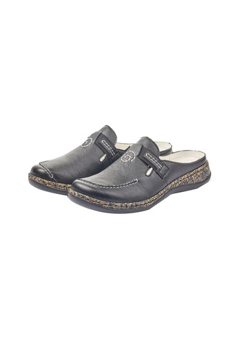 Rieker Damen Clogs Pantoffel Slipper 46393-00 schwarz 