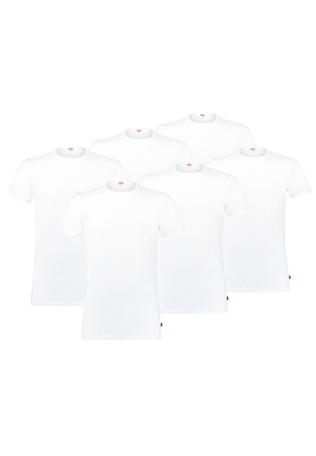 Levis Herren T-Shirt 6-er Pack Men Herren Unterhemd Rund-Ausschnitt