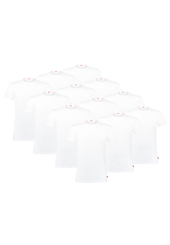 Levis Herren T-Shirt 12-er Pack Men Herren Unterhemd Rund-Ausschnitt