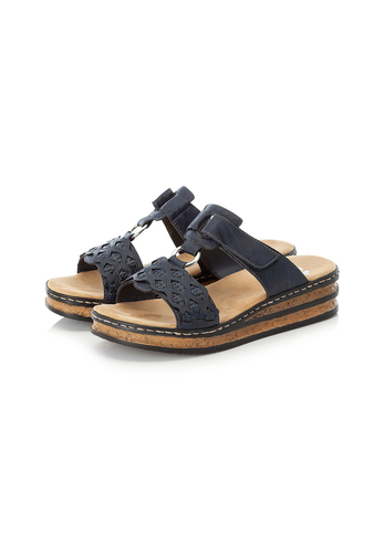  Rieker Damen Pantoletten Slipper 629K9-14  Dunkelblau