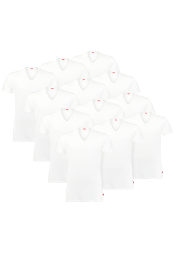 Levis Herren T-Shirt 12-er Pack Men Herren Unterhemd Rund V-Ausschnitt