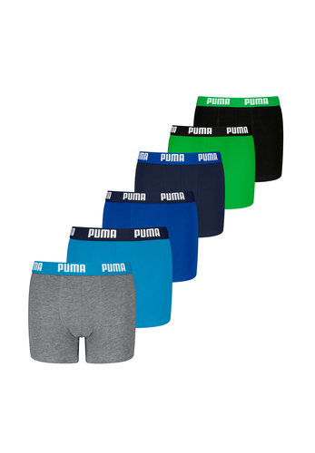 Puma Boxershorts f�r Kinder weicher Bio-Baumwollstretch Unterw�sche 6 er Pack