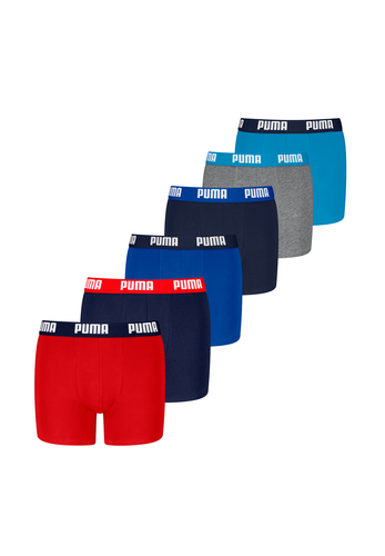 Puma Boxershorts f�r Kinder weicher Bio-Baumwollstretch Unterw�sche 6 er Pack 