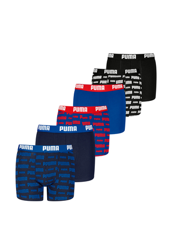 Puma Boxershorts f�r Kinder weicher Bio-Baumwollstretch Unterw�sche 6 er Pack 