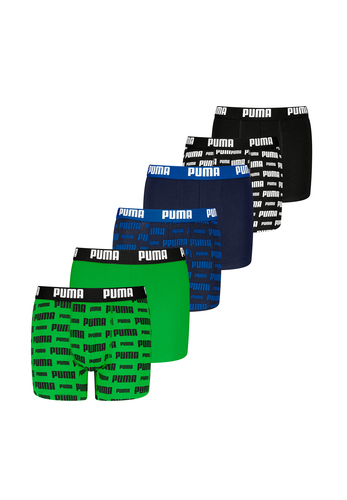 Puma Boxershorts f�r Kinder weicher Bio-Baumwollstretch Unterw�sche 6 er Pack 