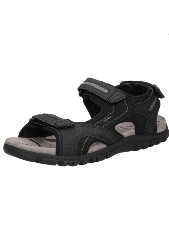 Geox UOMO SANDAL STRADA Herren Sandale U8824P 050AU C9310 Black/Stone
