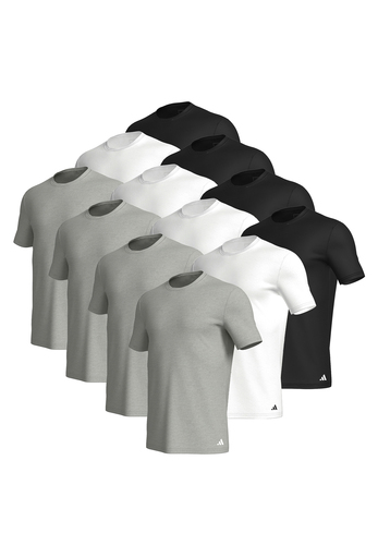adidas Crew Neck T-Shirt Herren Unterhemd Rund Ausschnitt Baumwolle 12er Pack