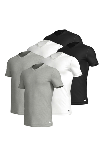 adidas V-Neck T-Shirt Herren V-Ausschnitt Baumwolle 6er Pack