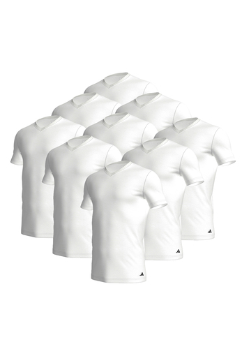 adidas V-Neck T-Shirt Herren V-Ausschnitt Baumwolle 9 er Pack