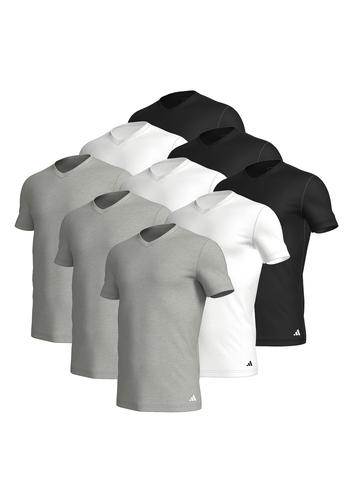 adidas V-Neck T-Shirt Herren V-Ausschnitt Baumwolle 9 er Pack