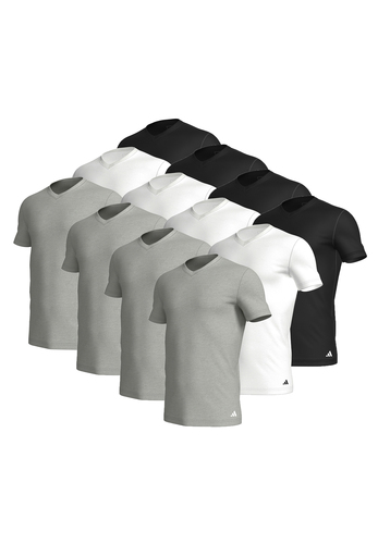 adidas V-Neck T-Shirt Herren V-Ausschnitt Baumwolle 12 er Pack