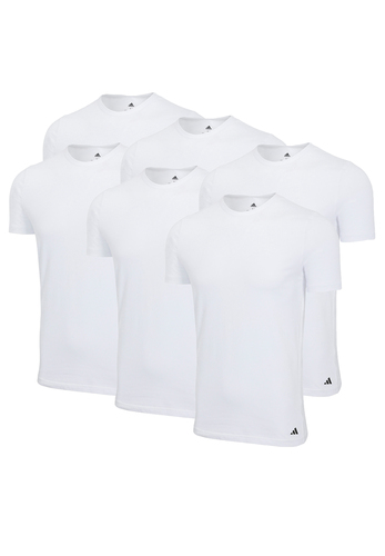 adidas Crew Neck T-Shirt Herren Unterhemd Rund Ausschnitt Baumwolle 6er Pack 