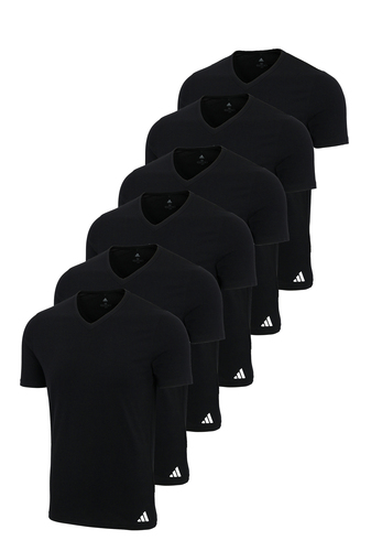 adidas V-Neck T-Shirt Herren V-Ausschnitt Baumwolle 6er Pack