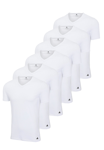 adidas V-Neck T-Shirt Herren V-Ausschnitt Baumwolle 6er Pack