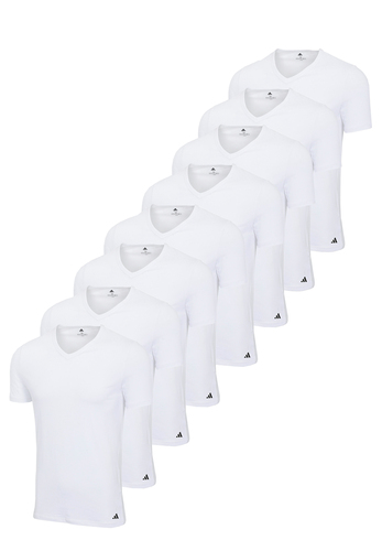 adidas V-Neck T-Shirt Herren V-Ausschnitt Baumwolle 8er Pack