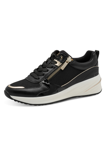 Tamaris Damen Sneaker 1-23754-45 048 Frauen Low Top M2375445 Schwarz/Gold