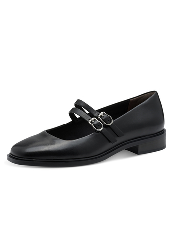 Tamaris Leder Ballerina 1-22131-45 001 Damen Frauen Schuhe M2423145 schwarz 