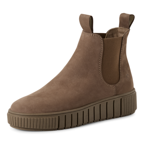 Tamaris Damen Chelsea Boot 1-25403-43 341 Lederstiefelette M2540343 Taupe