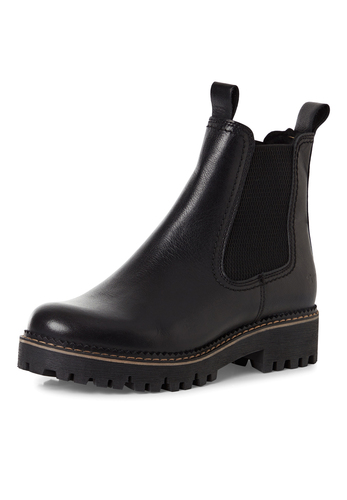 Tamaris Damen Leder Chelsea Boot 1-26494-45-003 Warmfutter Stiefelette Schwarz