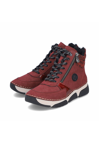 Rieker Damen Schn�rstiefel warm gef�ttert Stiefelette 45960-35 rot