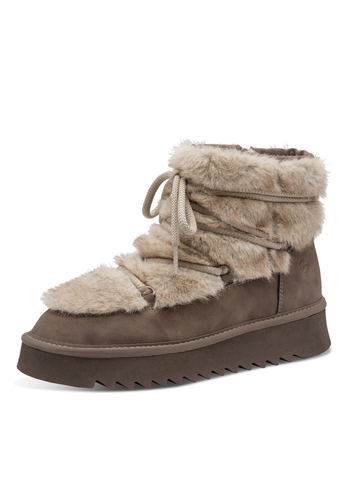 Tamaris Damen Stiefelette Plateausohle 1-26475-45 341 Warmfutter Taupe