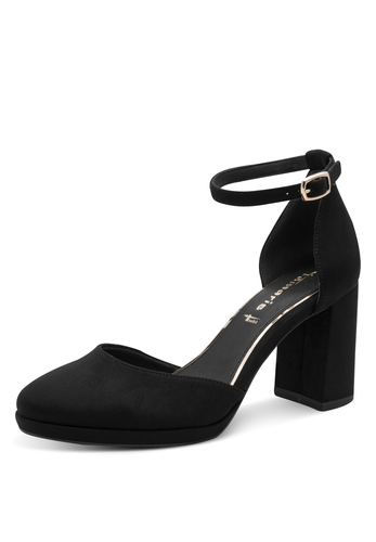 Tamaris elegante Damen Pumps 1-22463-45 001 Frauen Schuhe Blockabsatz Schwarz