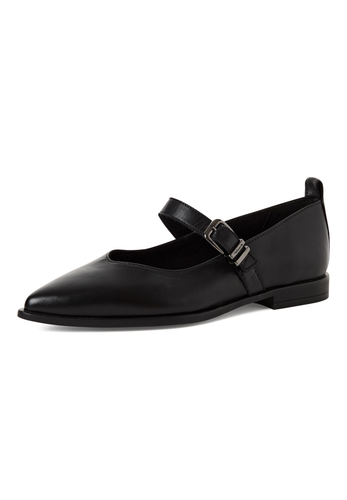 Tamaris Damen Leder Ballerina 1-22102-46-003 Frauen Schuhe Schwarz