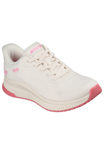 Skechers Damen BOBS Squad 4 Slip-ins Staple Look 117624 WPK White Pink 