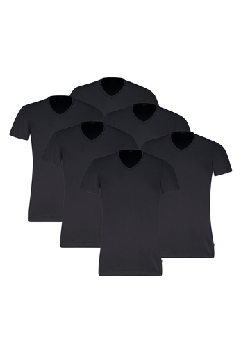 Levis Herren T-Shirt 6-er Pack Men Herren Unterhemd V-Ausschnitt  