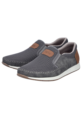 Rieker Herren Schlupfschuh Slipper mit Stretcheins�tzen 11954-45 Grey