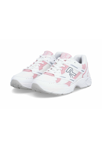 Rieker CAMDEN Damen Sneaker W4200-80 Low Cut Retro Wei�/Rosa