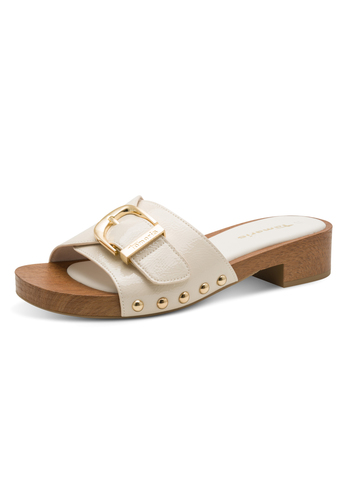 Tamaris Damen Pantolette 1-27315-46-418 Frauen Schuhe Keilabsatz Beige