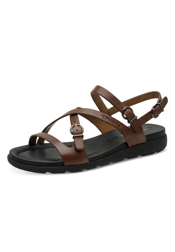 Tamaris Damen Leder Sandalette 1-28231-46-304 Frauen Schuhe Braun